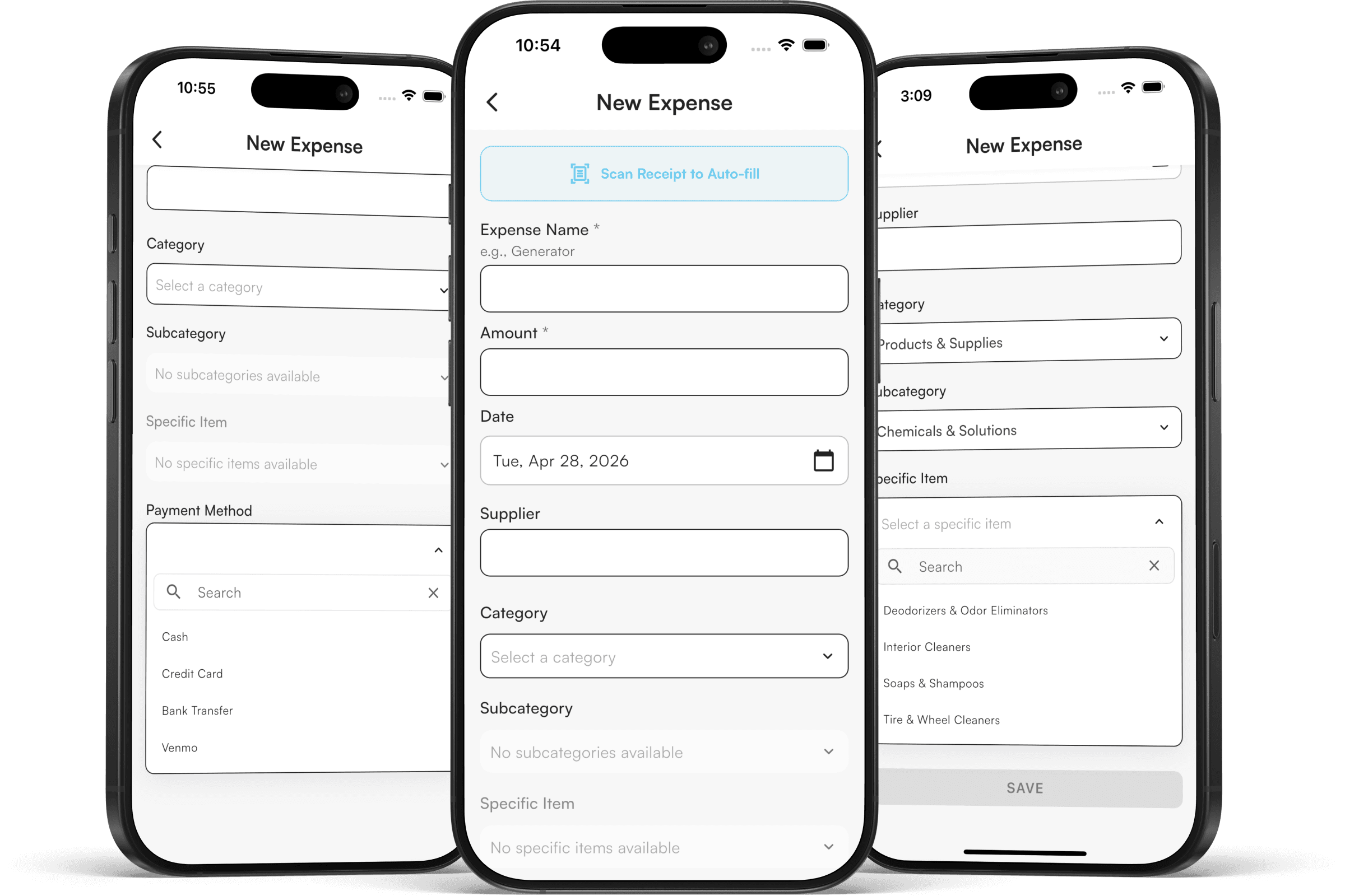 Create a new expense form