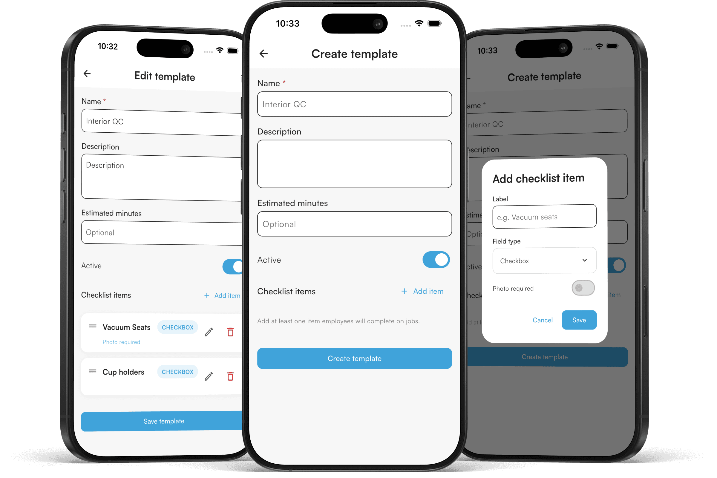 Create Quality Check Template